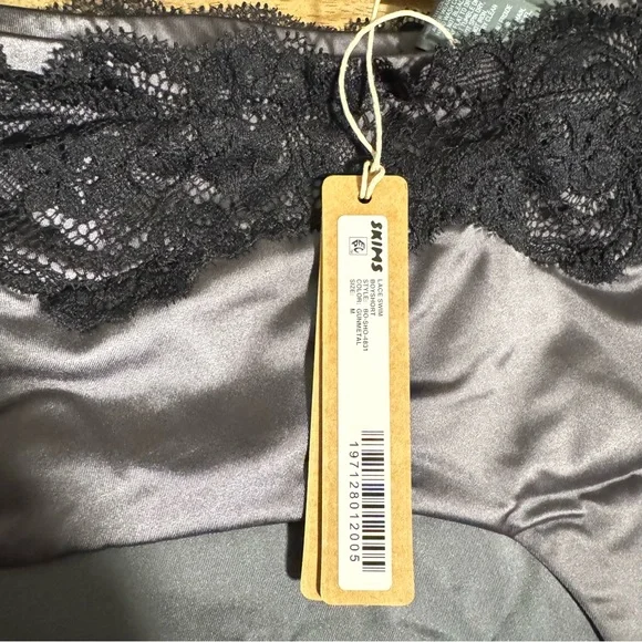 SKIMS Black Satin Bikini Set - Picture 10 of 12